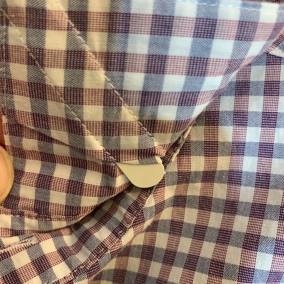 Kenneth Cole Reaction Slim Fit Shirt Purple Plaid Check - Men’s 15 1/2 34/35 Med - Picture 6 of 6